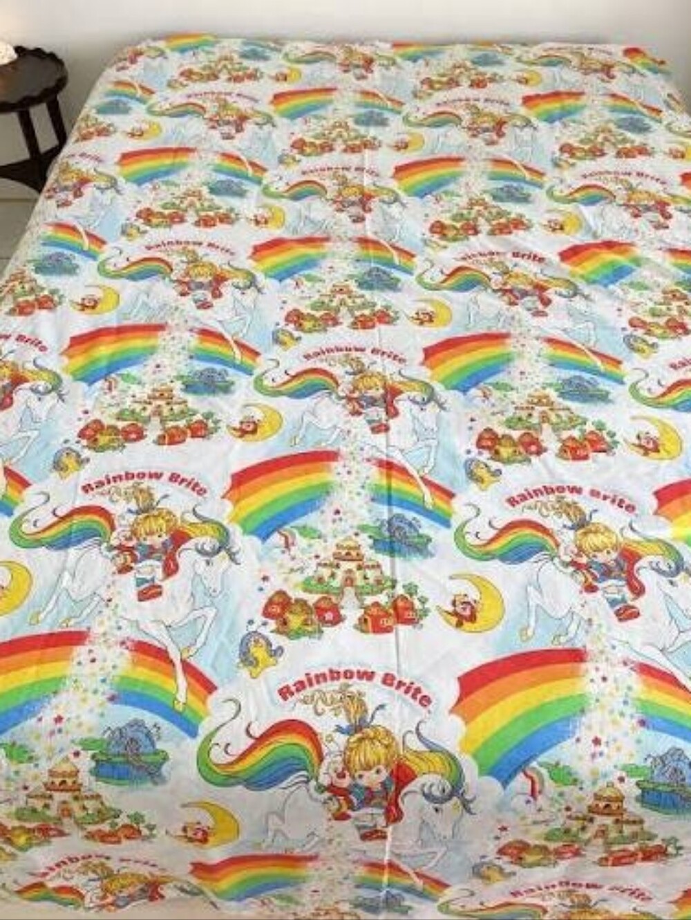 Rainbow Brite Kids Bed Sheet - Colorful Rainbow Print Vintage